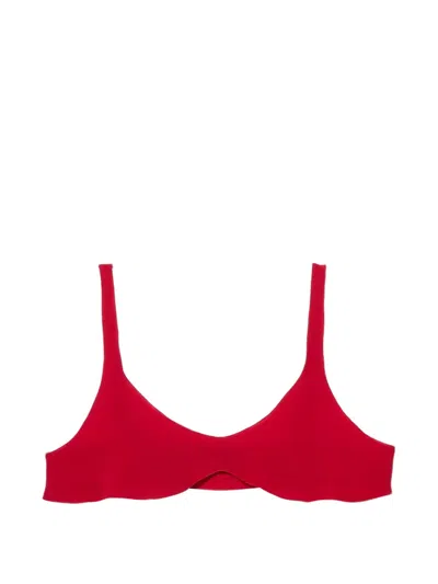 Prada Crepe De Chine Top In Red