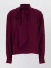 Prada Crepe Grape Blouse Bow Detail