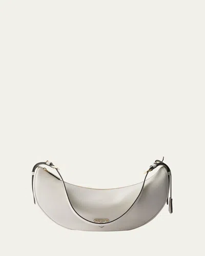 PRADA CRESCENT SOFT GRAIN LEATHER SHOULDER BAG