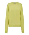 Prada Crew-neck Cashmere Jumper In Green