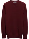 Prada Crew-neck Cashmere-wool Jumper In Burgundy