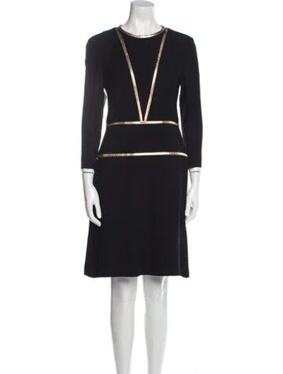 Pre-owned Prada Crew Neck Knee-length Dress In Black