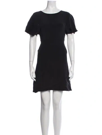 Pre-owned Prada Crew Neck Mini Dress In Black