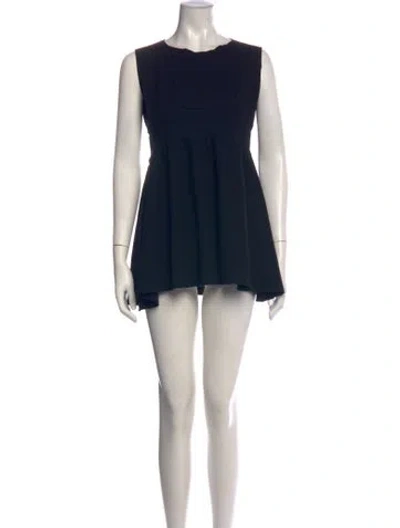 Pre-owned Prada Crew Neck Mini Dress In Black