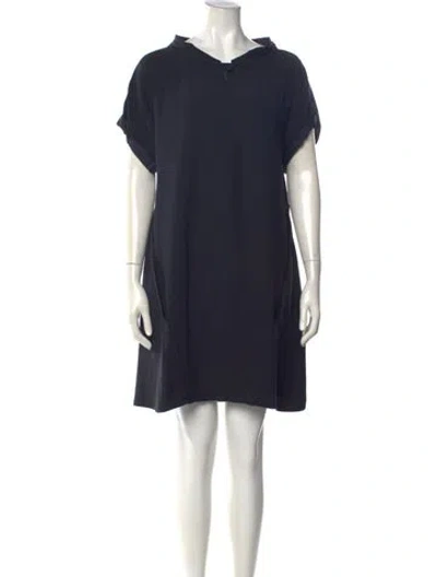 Pre-owned Prada Crew Neck Mini Dress In Blue