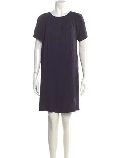 Pre-owned Prada Crew Neck Mini Dress In Blue