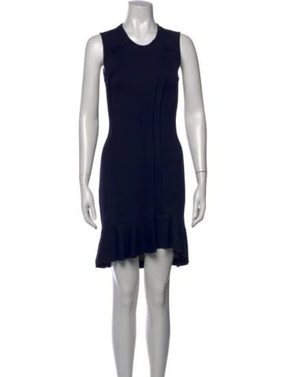Pre-owned Prada Crew Neck Mini Dress In Blue