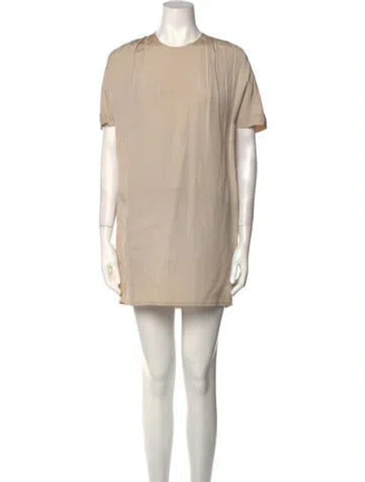 Pre-owned Prada Crew Neck Mini Dress In Neutral