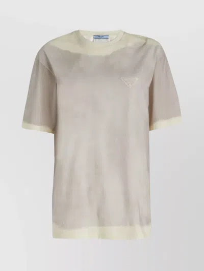 Prada Round-neck Short-sleeve Top In Multi
