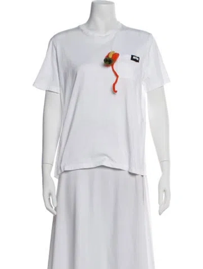 Pre-owned Prada Crew Neck Short Sleeve T-shirt In White