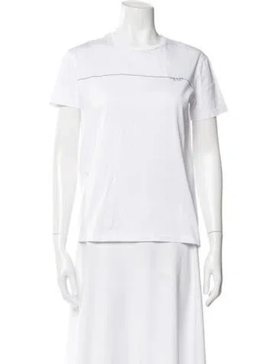 Pre-owned Prada Crew Neck Short Sleeve T-shirt In White