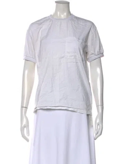 Pre-owned Prada Crew Neck Short Sleeve T-shirt In White