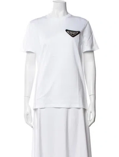 Pre-owned Prada Crew Neck Short Sleeve T-shirt In White