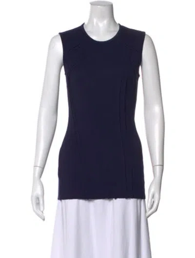 Pre-owned Prada Crew Neck Sleeveless Top In Blue