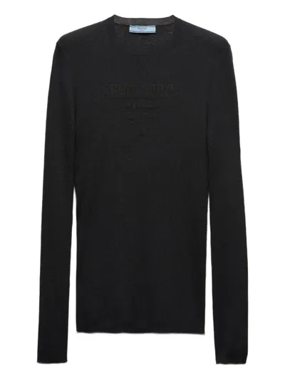 Prada Crew-neck Sweater In Black