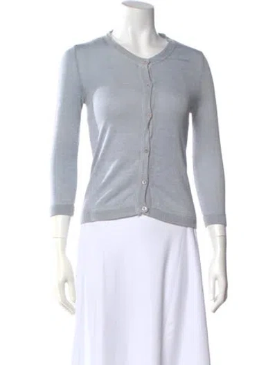 Pre-owned Prada Crew Neck Sweater In Blue