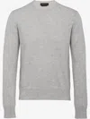 Prada Crew Neck Sweater In Grey
