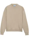 Prada Crew Neck Sweater In Re-cashmere In Brown
