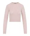 Prada Diamond Pattern Crew Neck Knit Sweater In Pink