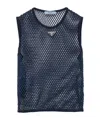 Prada Mesh Sleeveless Top In Sea-blue