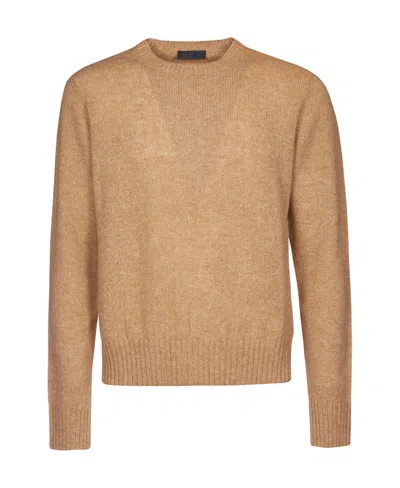 Prada Crew-neck Virgin Wool Jumper In Nude