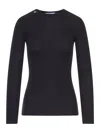 Prada Textured Wool Crewneck Sweater With Long Sleeves In Black