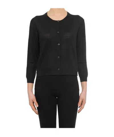 Prada Crew-neck Cardigan In Black