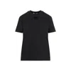 Prada Black Embroidered-triangle Jersey T-shirt In Gray