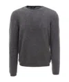 Prada Crewneck Knitted Jumper In Gray