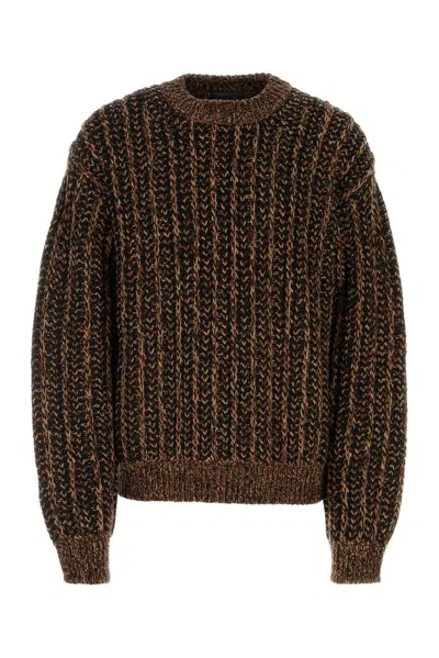 Prada Crewneck Knitted Jumper In Multi