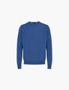 Prada Mens Blue Crewneck Regular-fit Wool Jumper In Blue