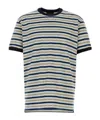 Prada Beige Stripes T-shirt In Black