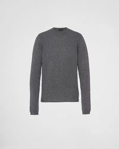 Prada Cashmere Crew-neck Sweater In Grey