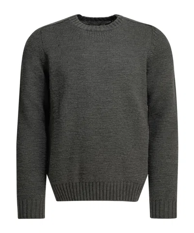 Prada Crewneck Sweater Made Of Virgin Wool In Gray