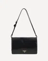 Prada Medium Triangle Logo Shoulder Bag In Black