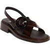 Prada Heel Buckle Glossy Open Toe Sandals In Gray