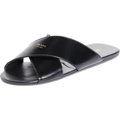 Prada Crisscross Slide Sandal