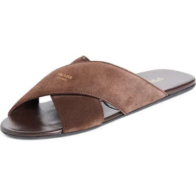 Prada Crisscross Slide Sandal