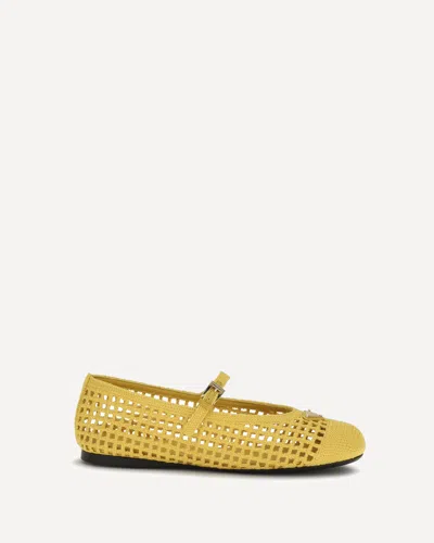 Prada Crochet Cotton Ballet Flats In Yellow