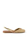 Prada Women's Crochet Slingback Ballerinas In Black