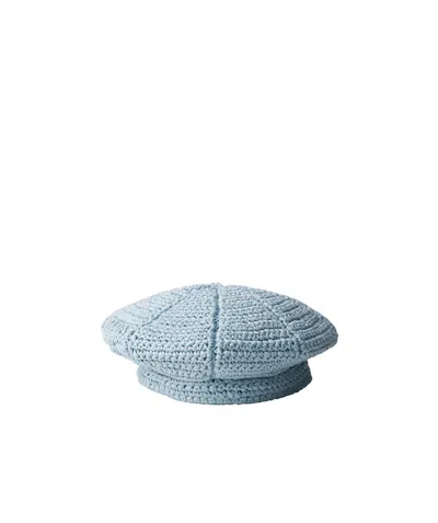 Prada Crochet Beret In Light Blue