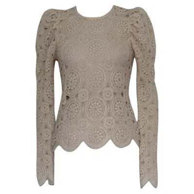 Pre-owned Prada Crochet Blouse Size S In Gray