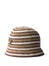 Prada Crochet Bucket Hat In Gray