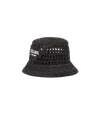Prada Woven Fabric Bucket Hat In Black