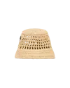 Prada Beige Raffia Bucket Hat In Natural