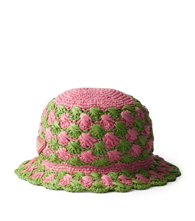 Prada Crochet Bucket Hat In Pink