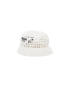 Prada Wide Brim Raffia Bucket Hat In White