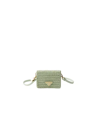 PRADA CROCHET CARD HOLDER WITH SHOULDER STRAP