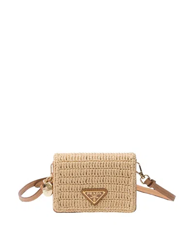 Prada Crochet Card Holder With Shoulder Strap
