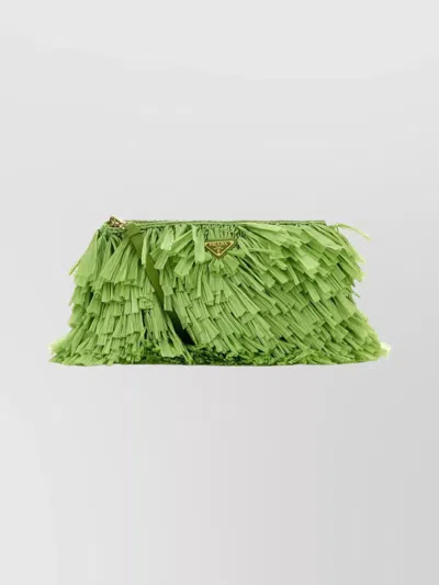 PRADA CROCHET CLUTCH BAG FRINGE DETAILING
